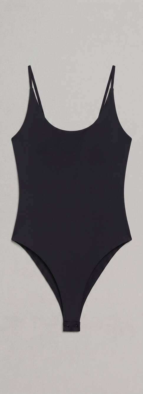 SUUKSESS Women’s Sexy Backless Thong Bodysuits Scoop Neck Sleeveless Size M